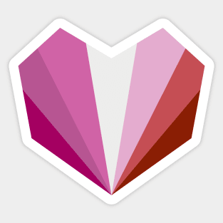 Lesbian Flag Geometric Heart Sticker